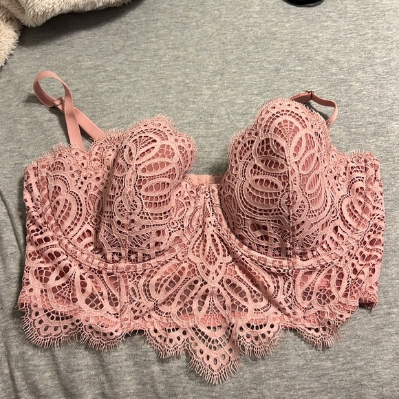 VS Dream Angels Pink Floral Lace Bra 36D - Picture 2 of 4